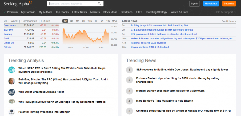 Seeking Alpha - melhores sites sobre investimentos