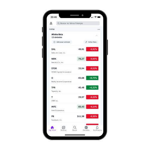 yahoo finance_iphone - melhores sites sobre investimentos